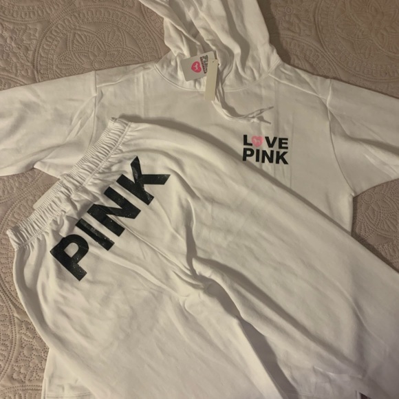 VS Pink Originals SET Campus Sweatpants, Matching Campus Tee, and Campus Hoodie - Picture 7 of 16